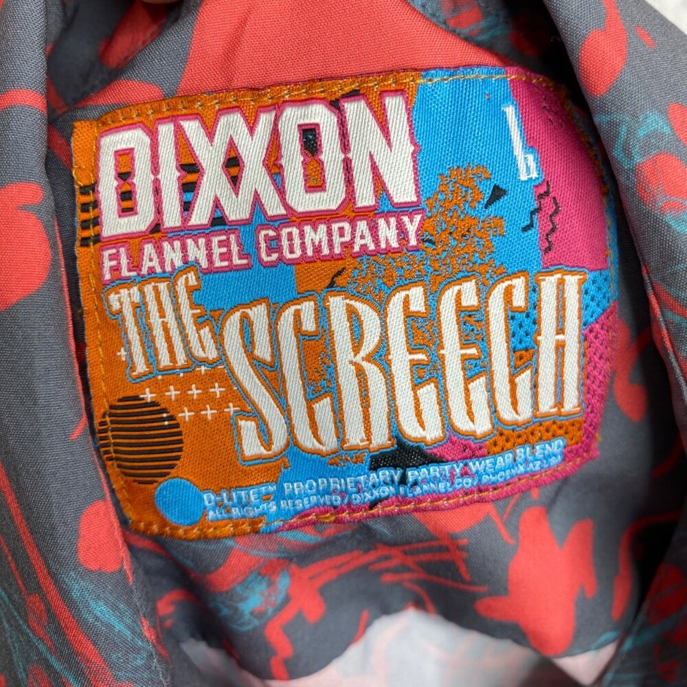 Dixxon Screech Gray/Multicolor Short Sleeve button up Party Shirt Men's Size L - Picture 6 of 8